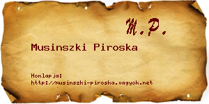 Musinszki Piroska névjegykártya